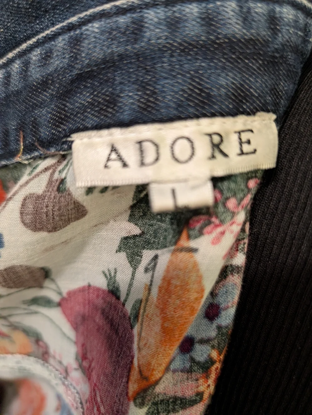 Adore Jacket Dress Floral Denim Raw Edge Design - Picture 6 of 6